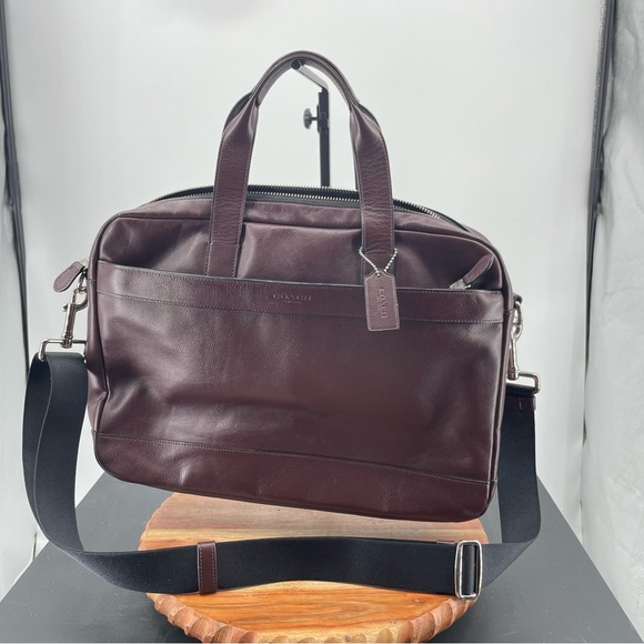 COACH Hudson Commuter Brown Leather briefcase laptop Bag F71701 - Picture 1 of 9